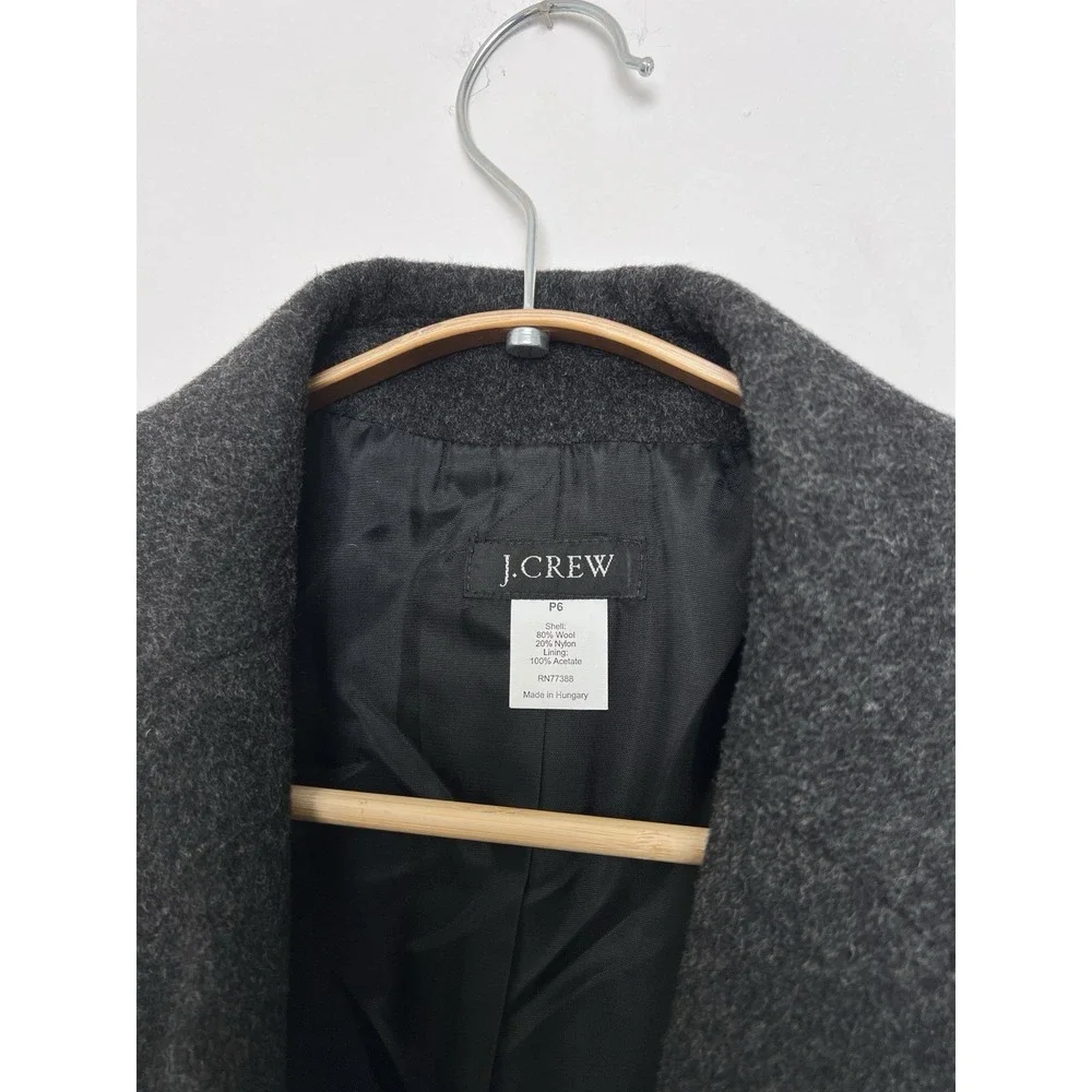 J.‎ Crew Somerset Blazer Charcoal Gray 80% Wool Jacket Size 6P